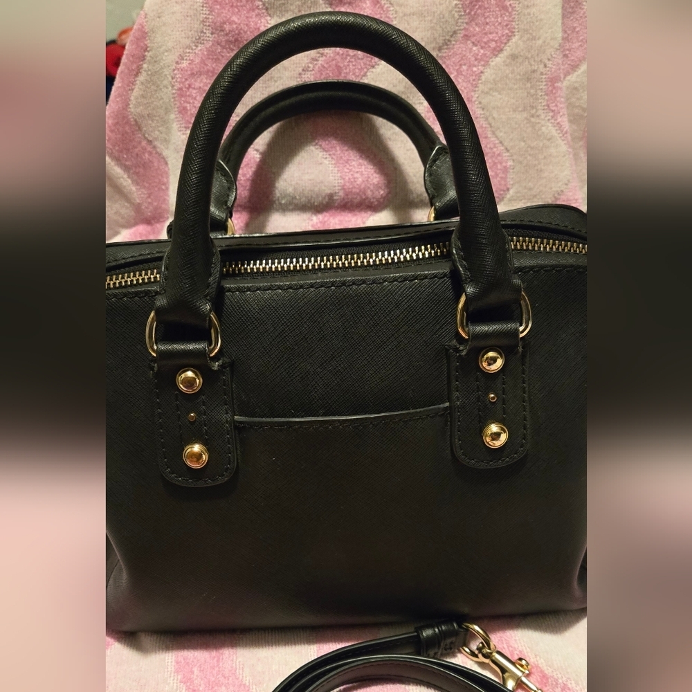 Michael Kors Black Satchel with Gold Accents - Picture 3 of 12